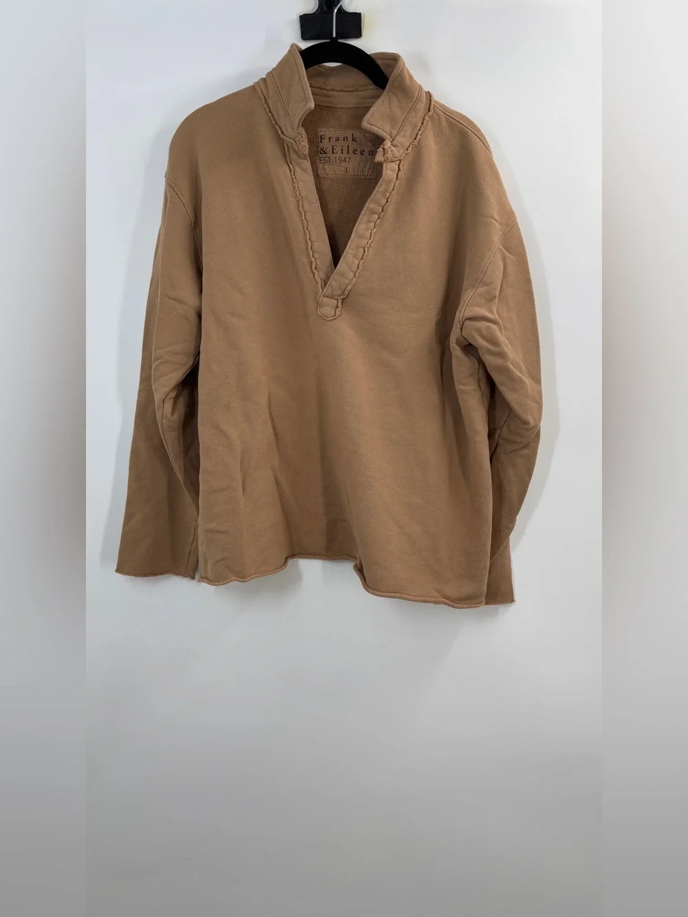 Frank & Eileen Patrick Popover Henley Triple Fleece Camel - Picture 3 of 5